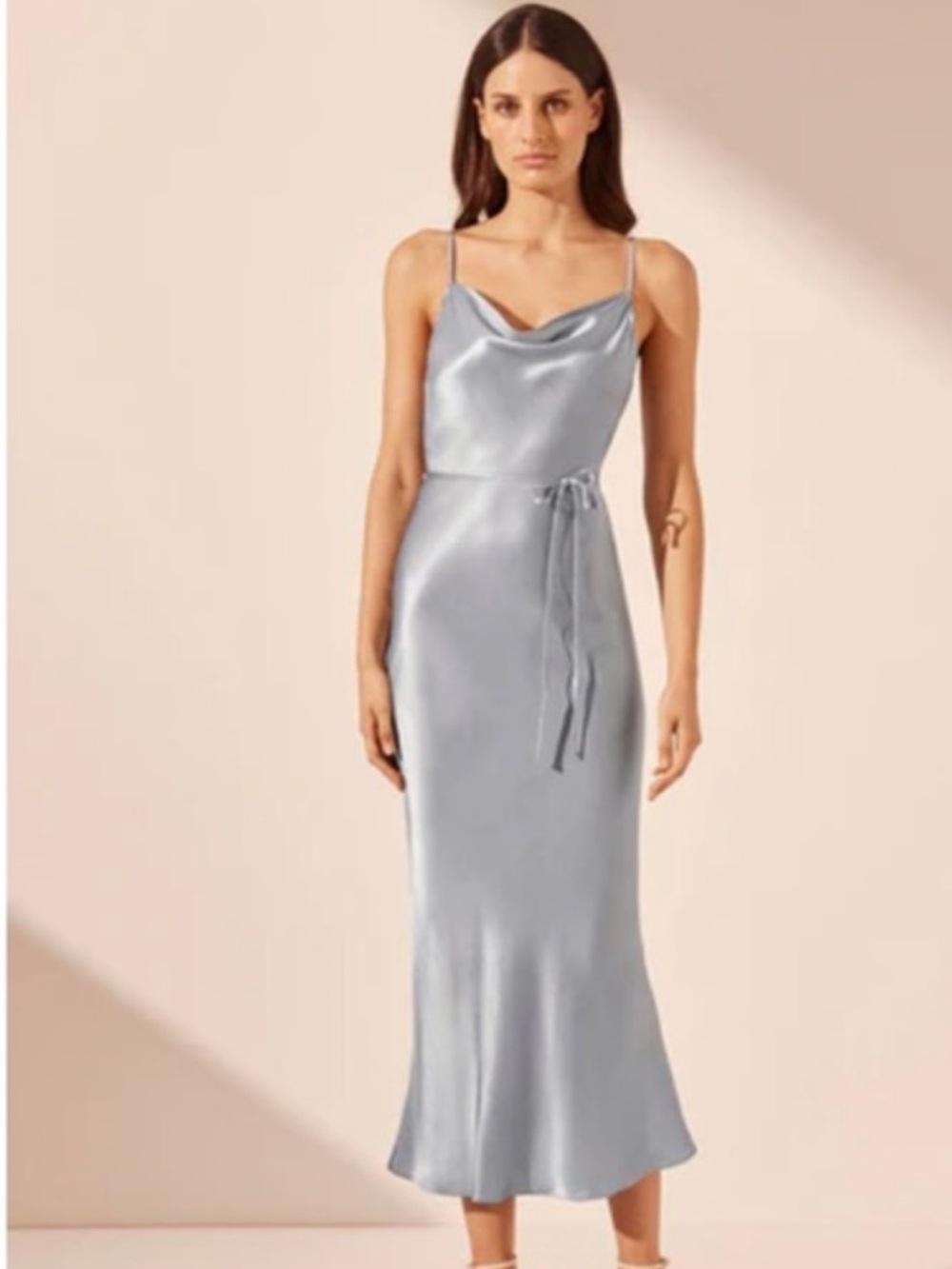 NWT Shona Joy Bias Cowl Midi Dress in Sky size US 10